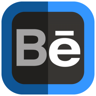 Behance Blue And Black Icon PNG images