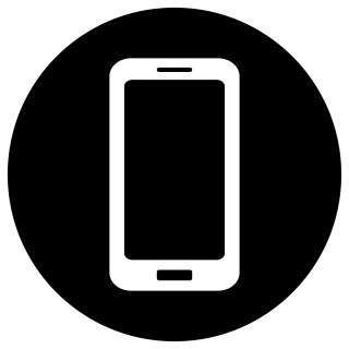 Mobile White On Black Icon PNG images