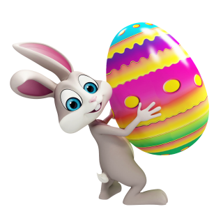 Easter On Bunny Hands Png PNG images