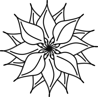Clip Art Black And White Many Flowers PNG images