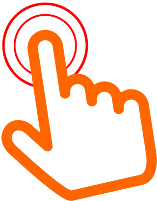 Orange Click Here Hand Png PNG images