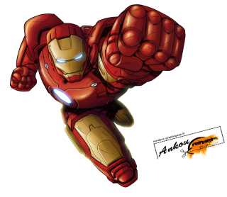 iron man flying vector