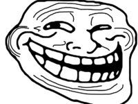 Troll face on white background Royalty Free Vector Image