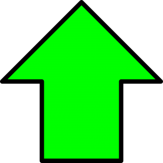 green up arrow black background