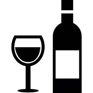 wine bottle and glass png