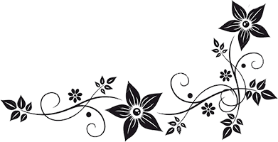 black and white floral border