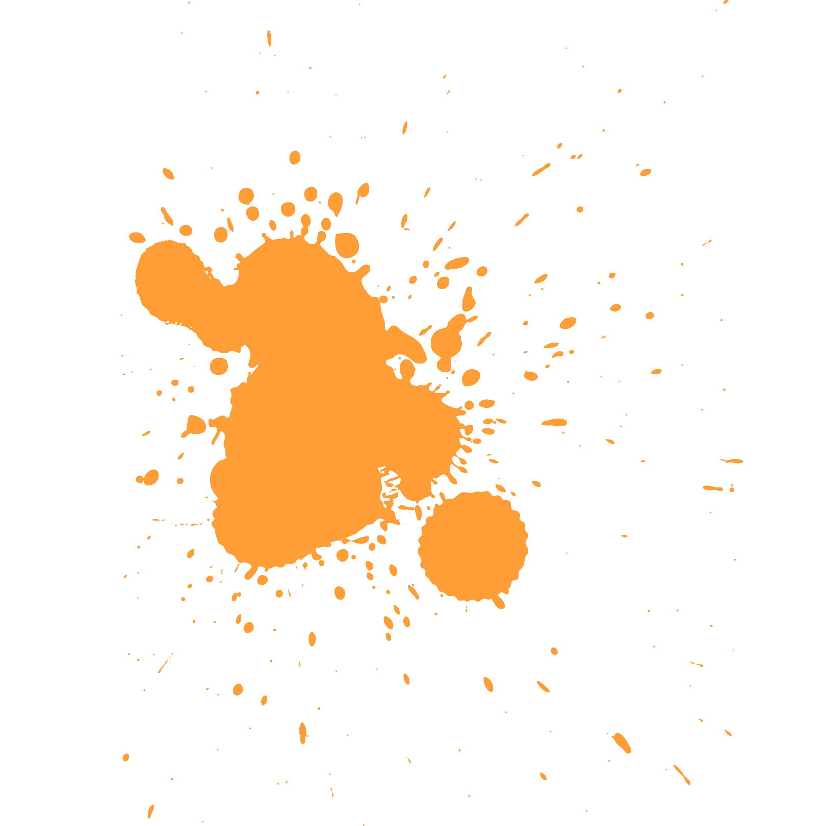 Watercolor Splatter Transparent Orange