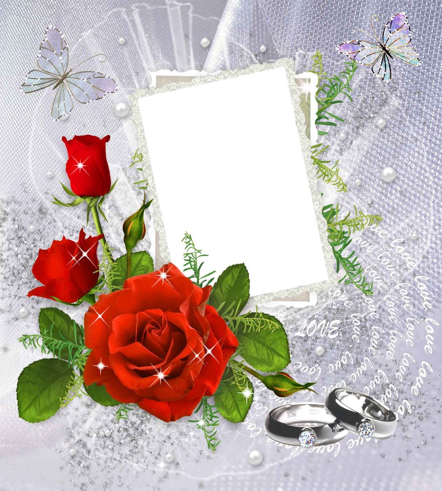 Rings, Roses, Wedding Photo Frame PNG Transparent Background, Free Download  #35206 - FreeIconsPNG