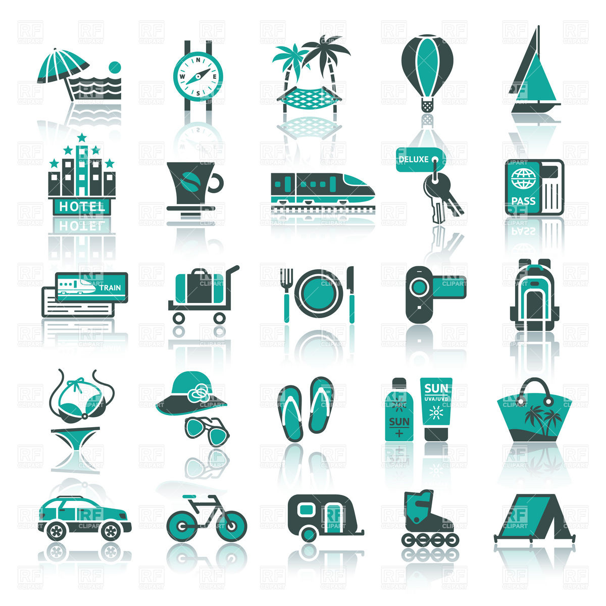 Vacation Travel And Tourism Icon Set Icons And Emblems Download 223